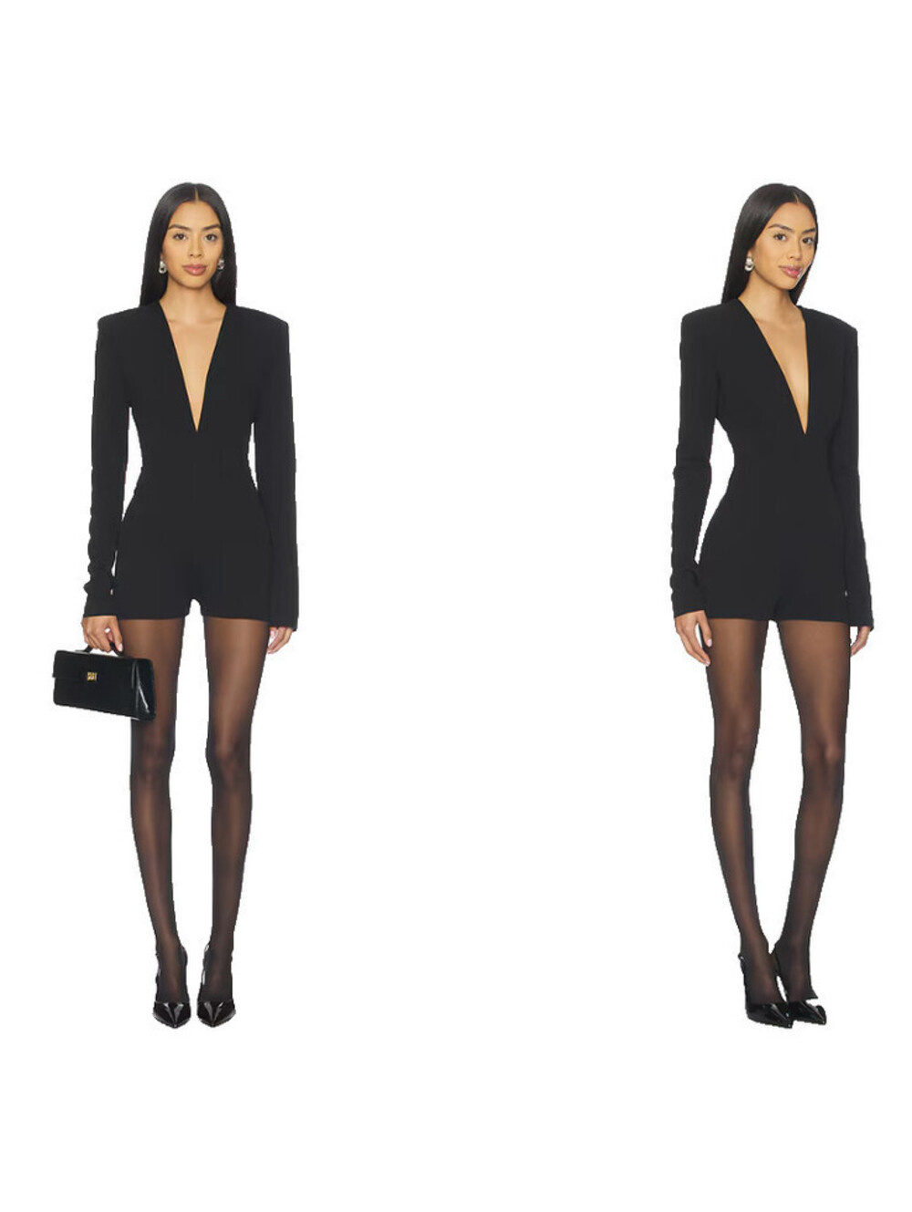 ANIYE BY Sienna Deep V Neck Romper Black Sz Small $235 msrp NWT